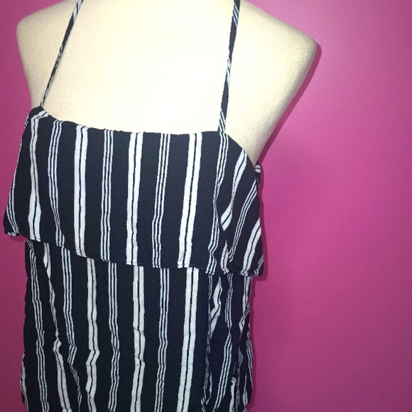Saks Fifth Avenue ladies Striped Criss Cross Camisole Blouse (Size Large) - Picture 3 of 9